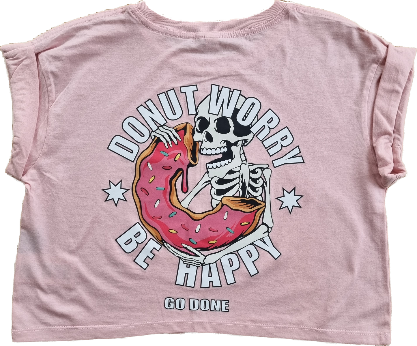 DONUT WORRY. BE HAPPY. Soft Pink