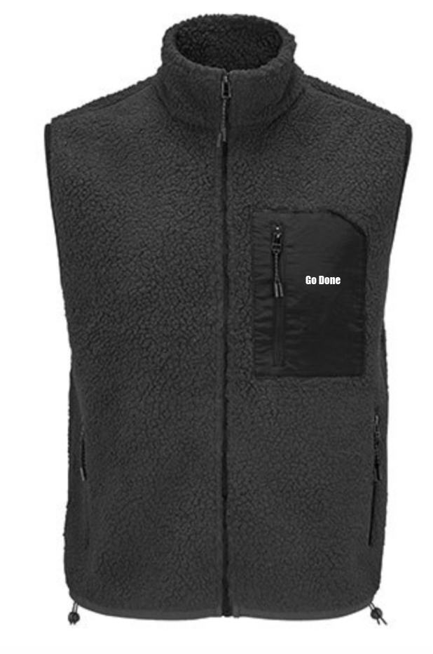 Veste sans manches Sherpa beige unisexe