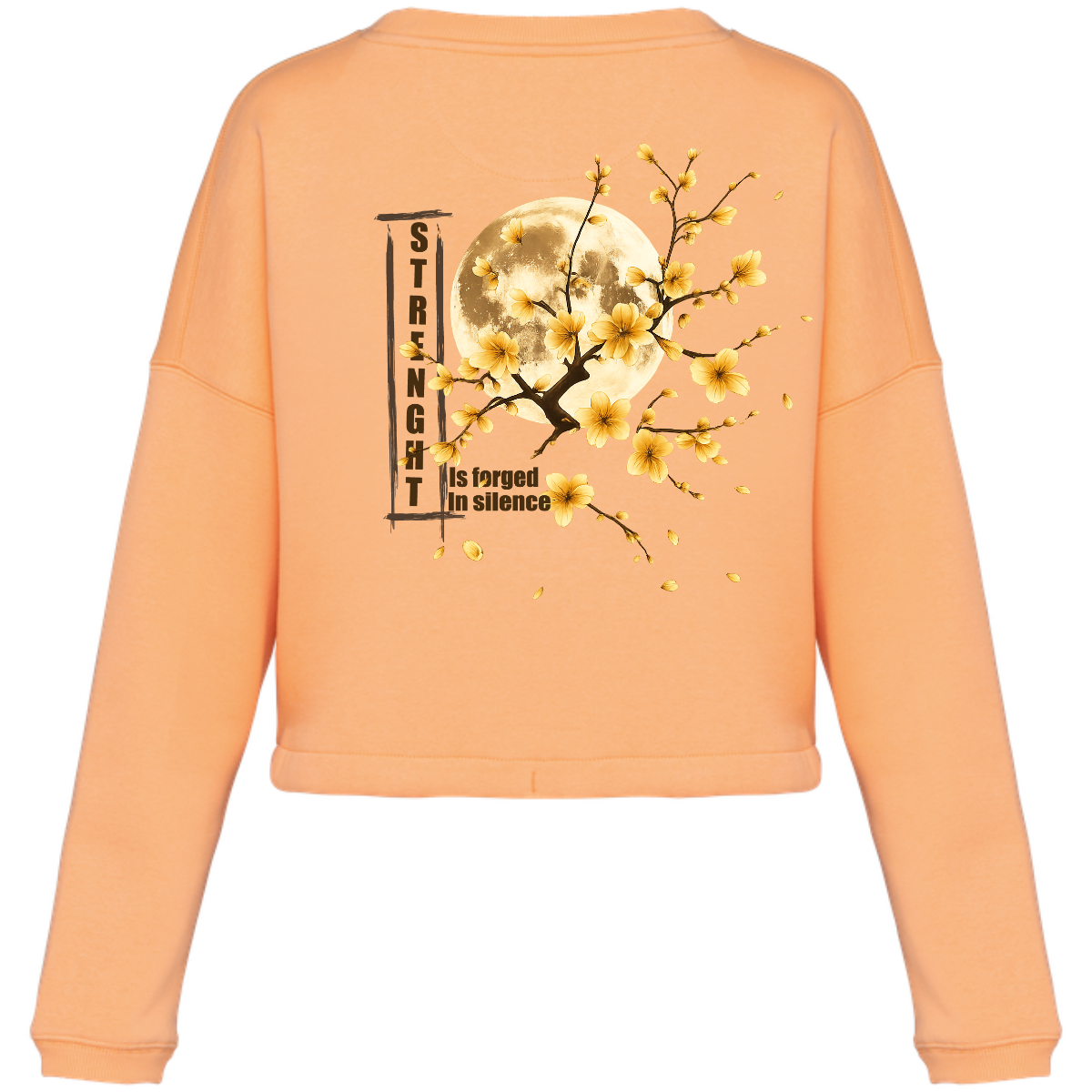 Sweat crop top abricot