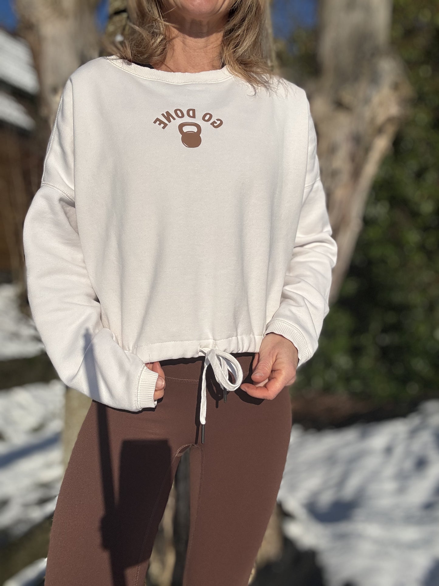 Sweat Crop top crème