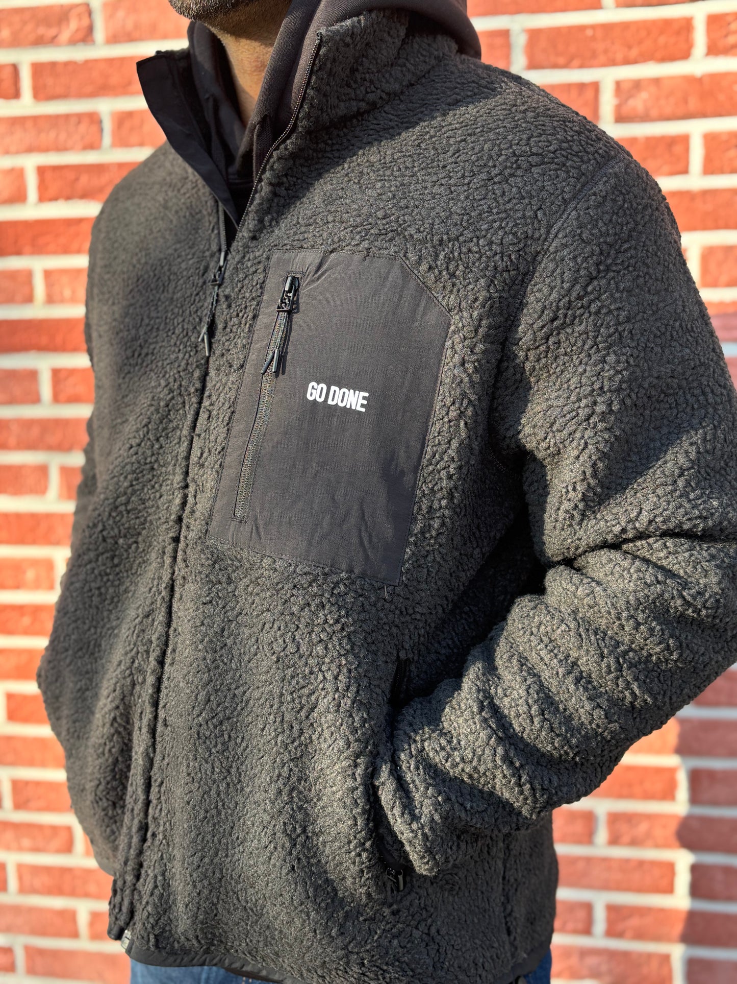 Veste Sherpa anthracite unisexe