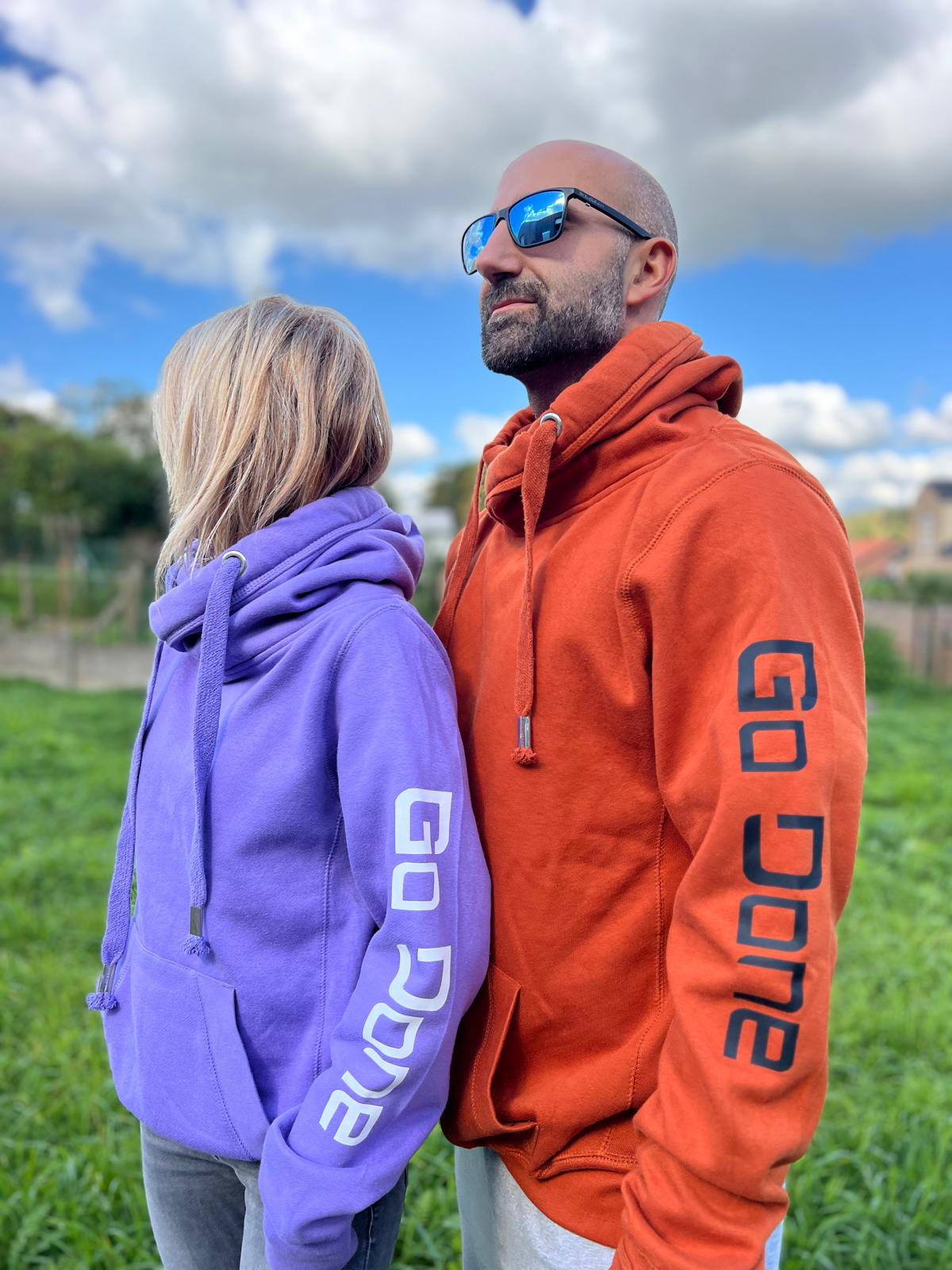 Cross Neck Hoodie Ginger biscuit