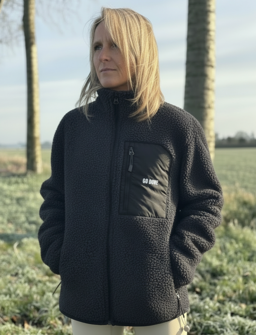 Veste Sherpa anthracite unisexe