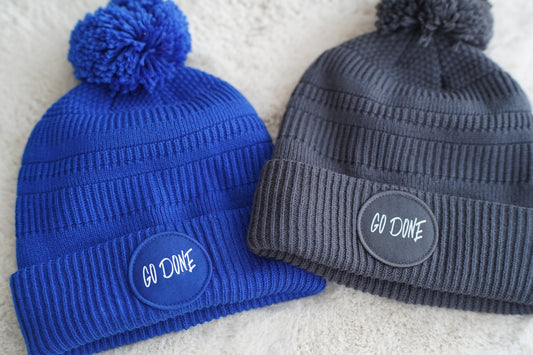 Bonnet d'hiver pompon bleu Royal unisexe