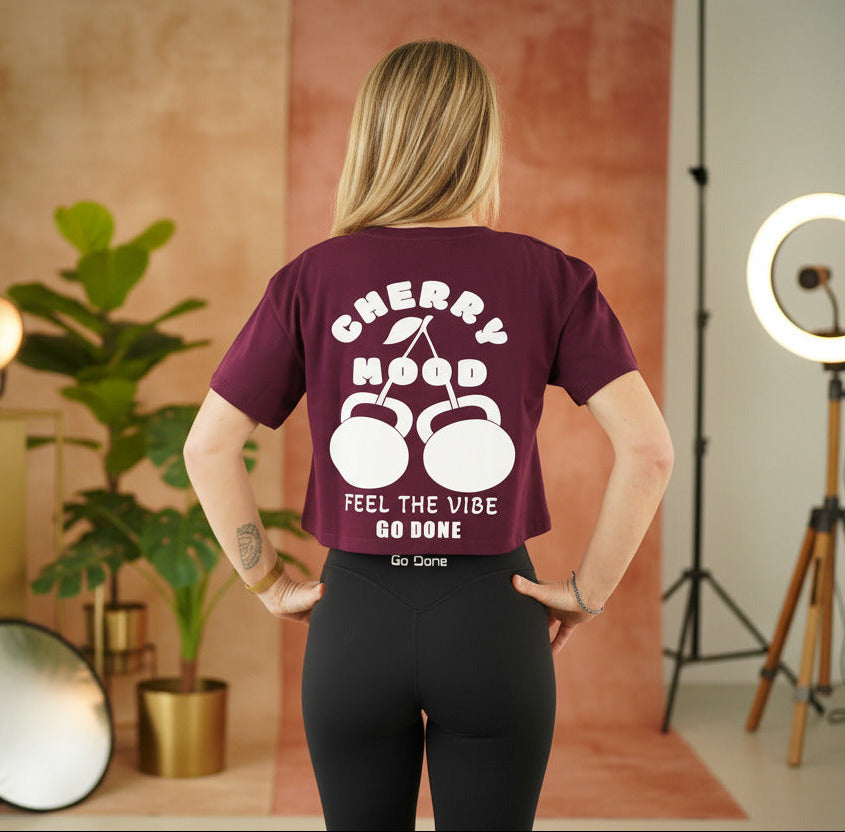 Crop top Cherry Mood Burgundy