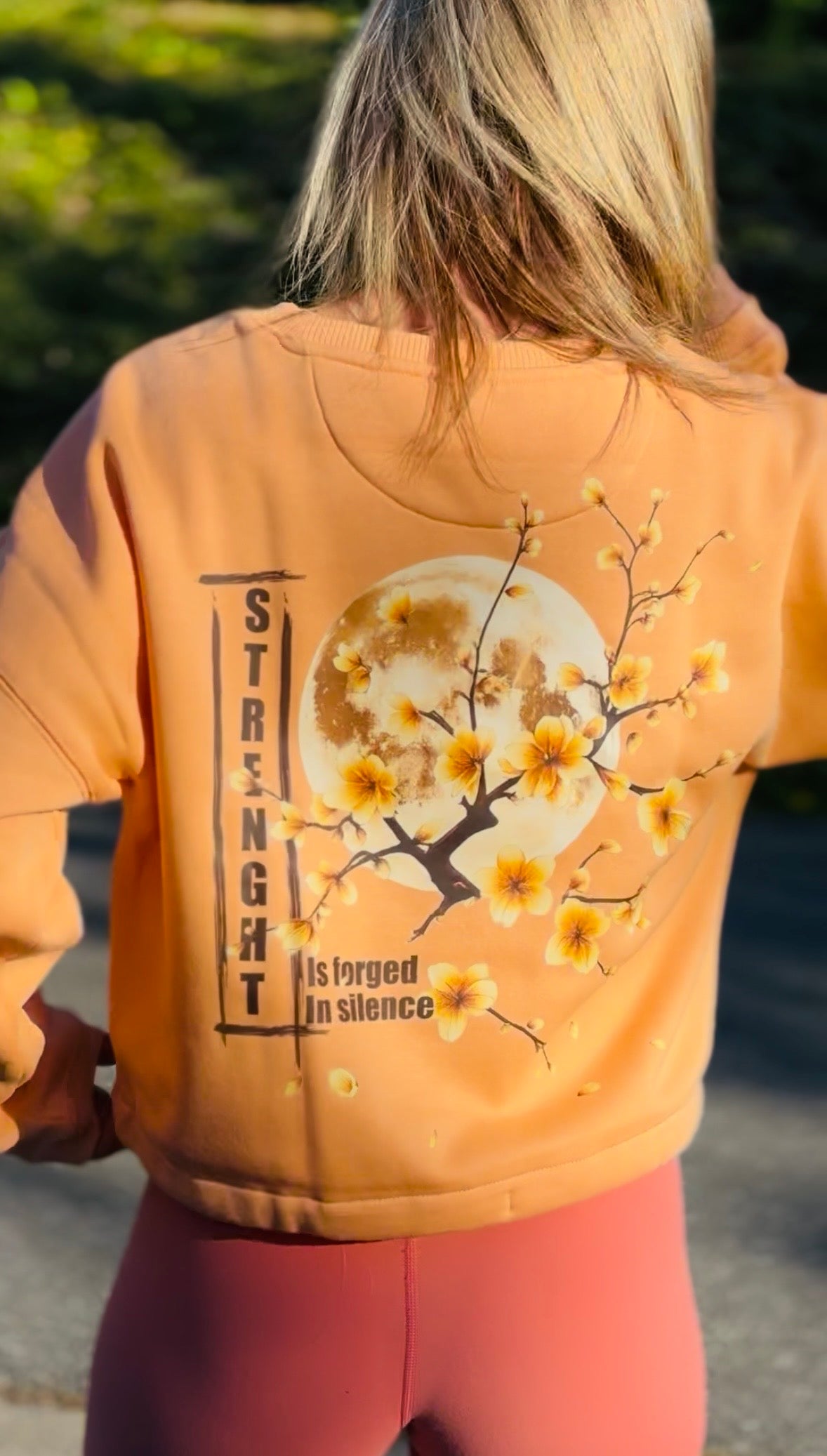 Sweat crop top abricot