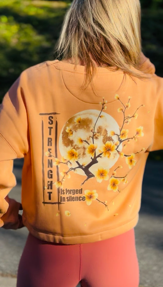 Sweat crop top abricot