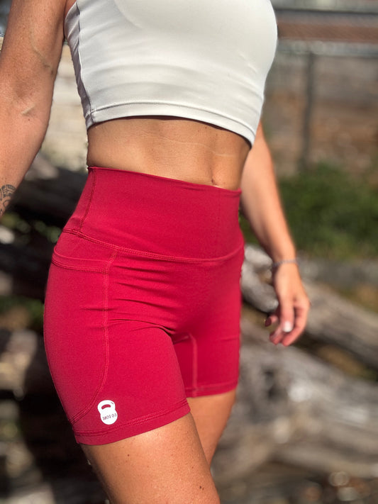 Short hybride rouge