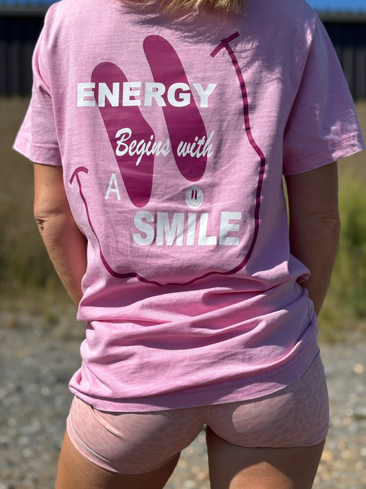 T-shirt Smile washed pink