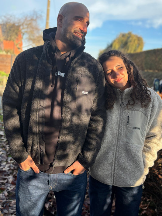 Veste Sherpa anthracite unisexe