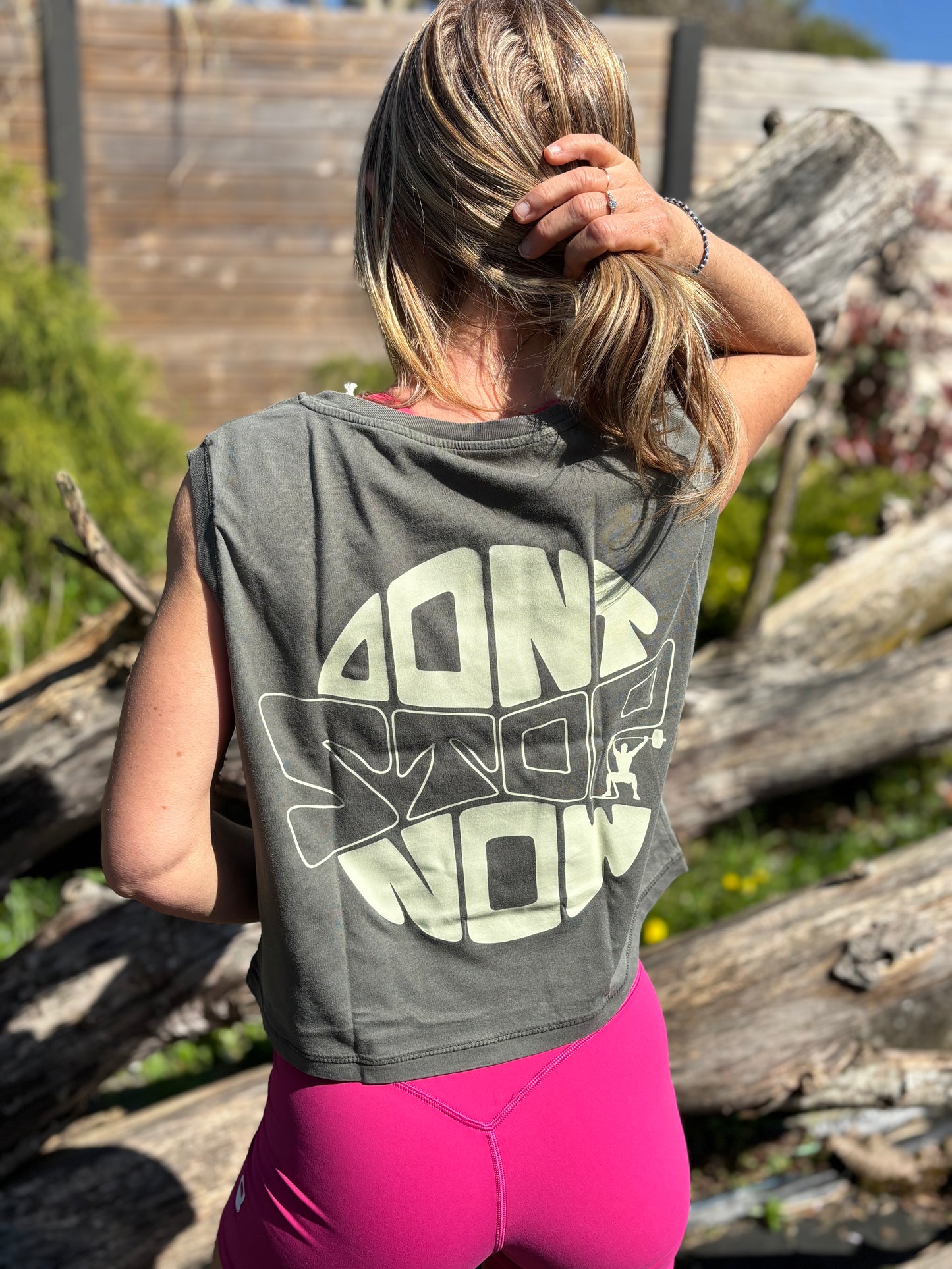 Débardeur Don't stop now kaki washed